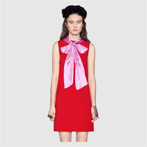 gucci leather bow dress